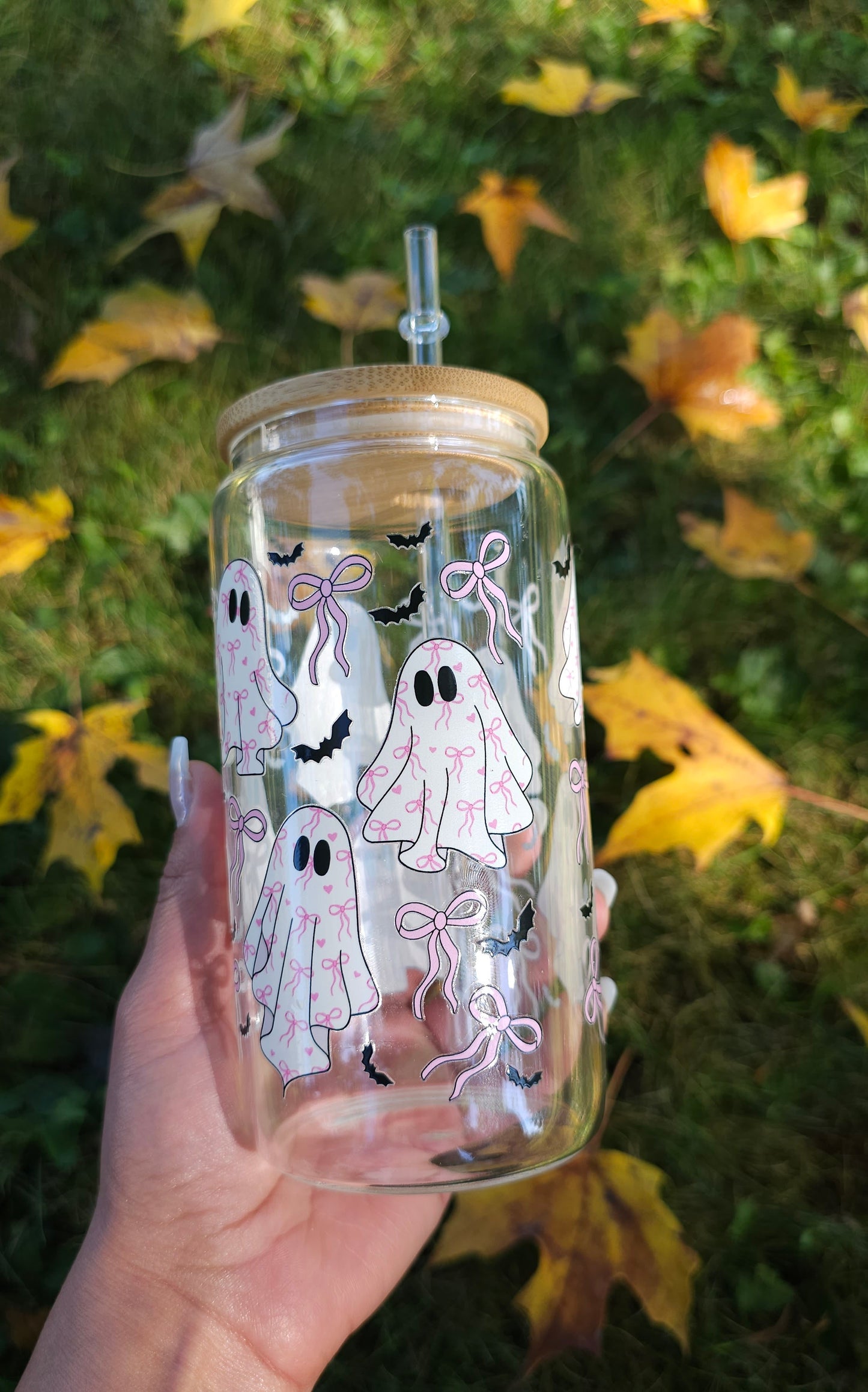 Cute Fantasma Glass Can
