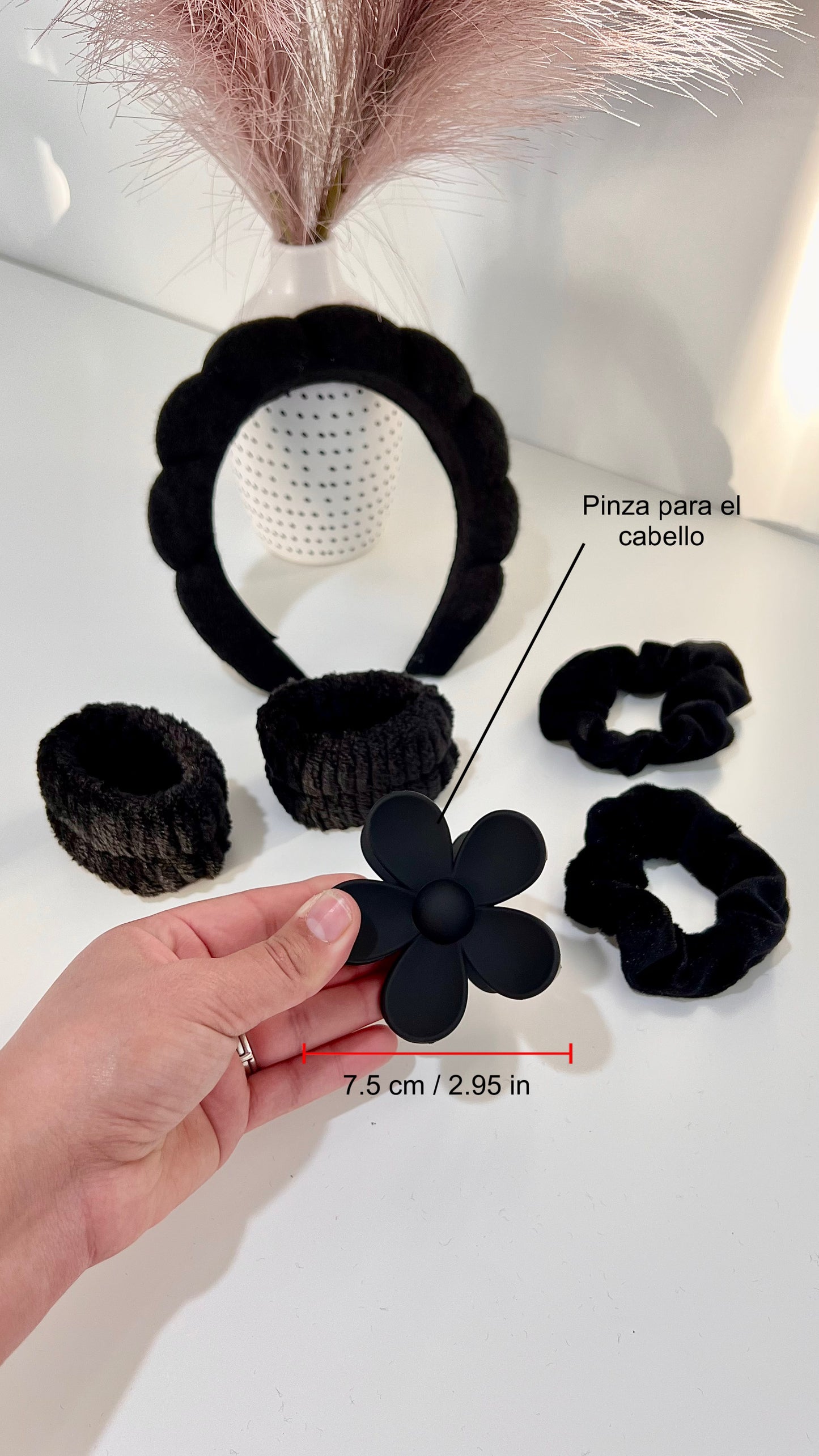 Conjunto de 6 Piezas de Acessórios De Spa y Maquillaje / Diadema , Muñequeras , Pinza , Gomas