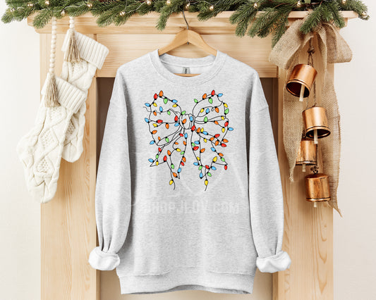 Christmas Lights Bow Sweater