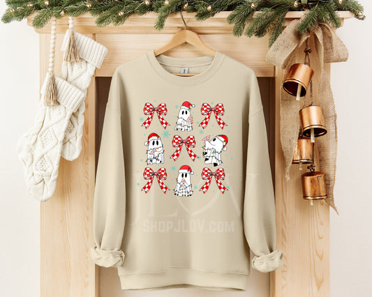 Christmas Bows and Ghosts Sweater